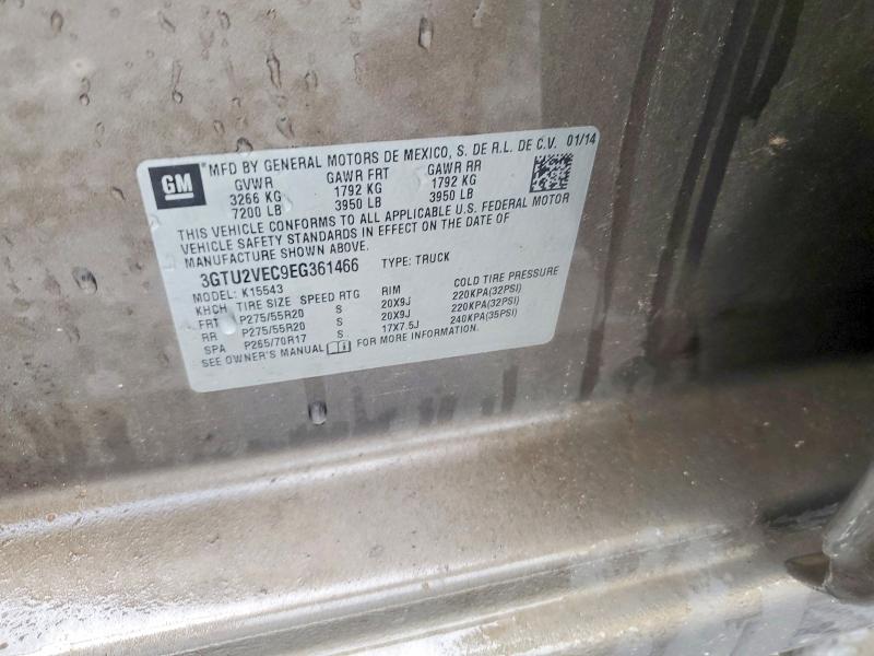 57360406 :رقم المزاد ، 3GTU2VEC9EG361466 vin ، 2014 Gmc Sierra مزاد بيع