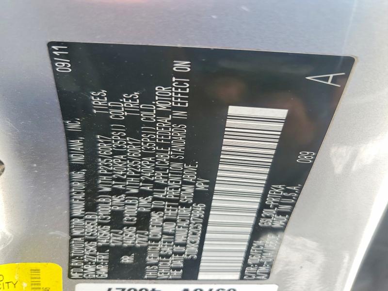 57083406 :رقم المزاد ، 5TDKK3DC2CS179846 vin ، 2012 Toyota Sienna مزاد بيع
