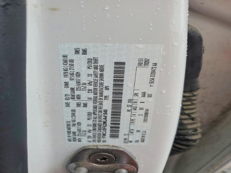 Aukcja sprzedaży 2021 Ford Escape, vin: 1FMCU0F62MUA41849, numer aukcji: 53642076