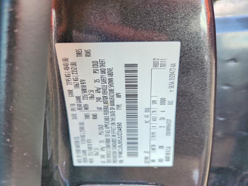 2018 Ford Escape მანქანა იყიდება აუქციონზე, vin: 1FMCU9J95JUD34890, აუქციონის ნომერი: 57895066