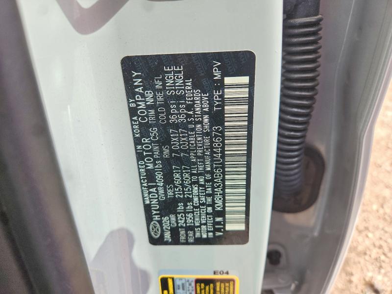 Aukcja sprzedaży 2026 Hyundai Kona, vin: KM8HA3AB6TU448673, numer aukcji: 58605046