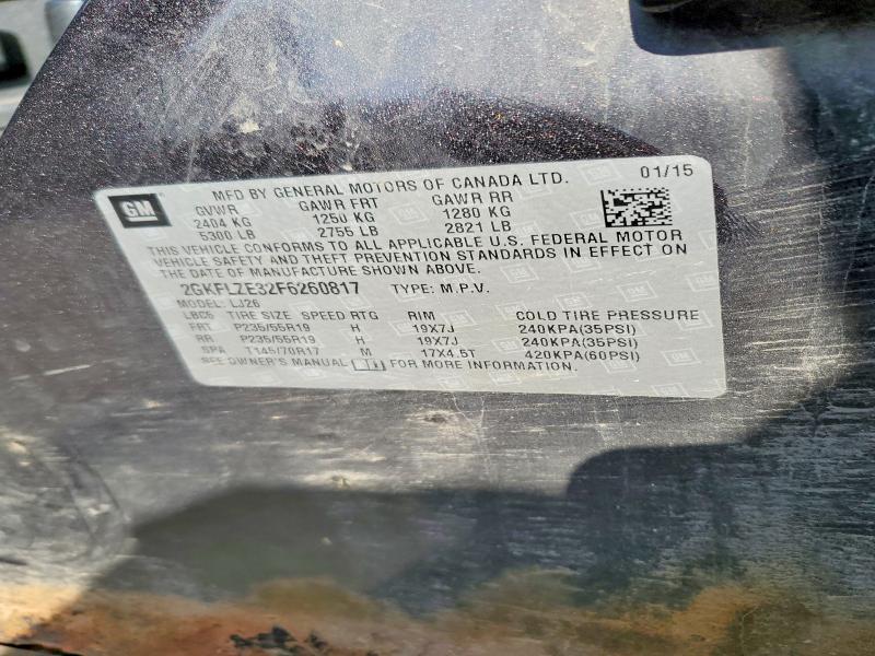 Auction sale of the 2015 Gmc Terrain, vin: 2GKFLZE32F6260817, lot number: 56648626
