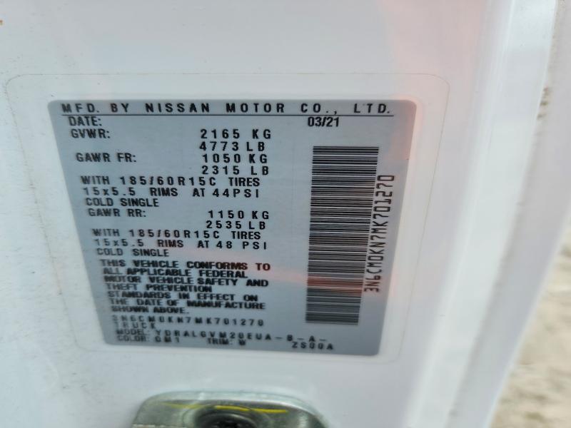 Продаж на аукціоні авто 2021 Nissan Nv200, vin: 3N6CM0KN7MK701270, номер лоту: 55414706