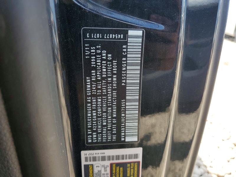 Aukcja sprzedaży 2012 Volkswagen Golf, vin: WVWAB7AJ8CW175855, numer aukcji: 58311396