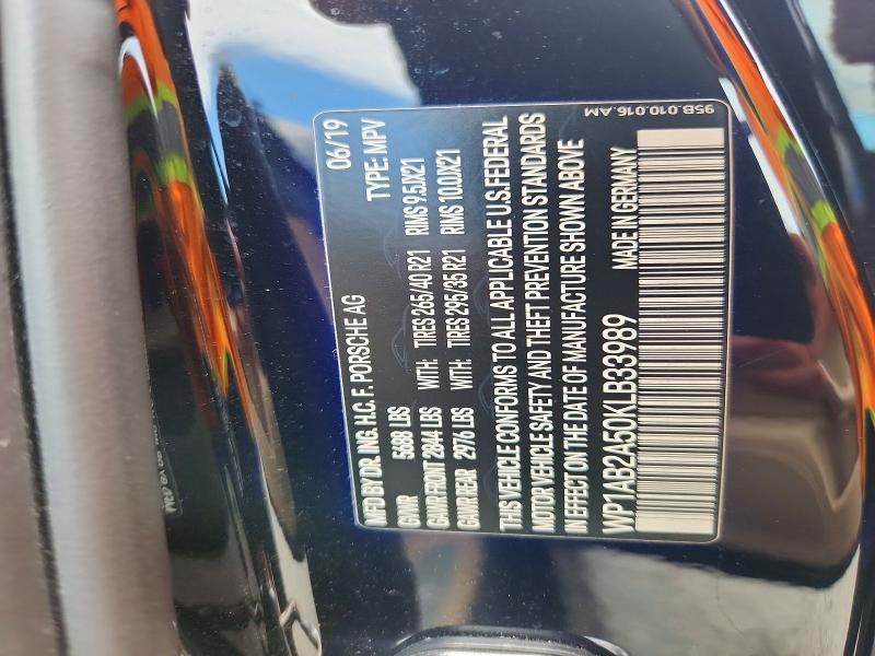 58513916 :رقم المزاد ، WP1AB2A50KLB33989 vin ، 2019 Porsche Macan مزاد بيع