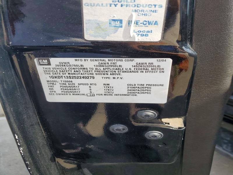 58715466 :رقم المزاد ، 1GKDT13S252249279 vin ، 2005 Gmc Envoy مزاد بيع