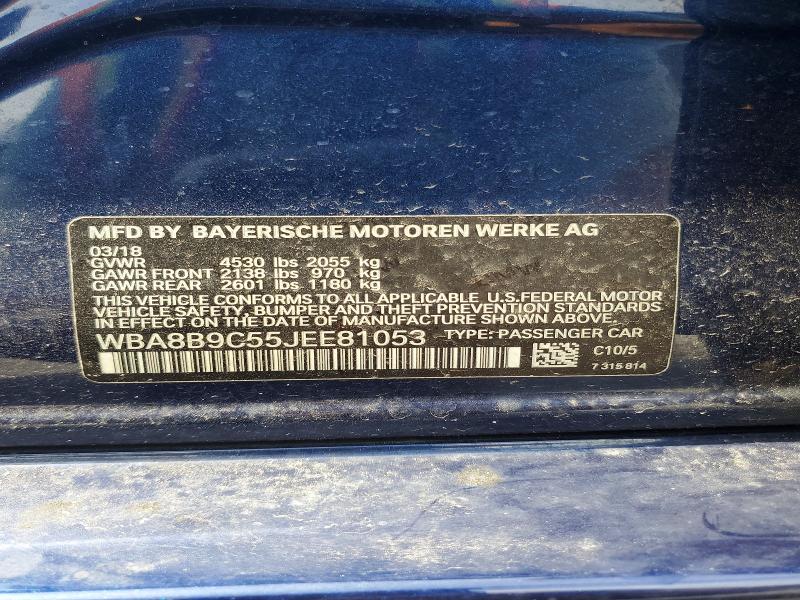 Aukcja sprzedaży 2018 Bmw 330, vin: WBA8B9C55JEE81053, numer aukcji: 55377336