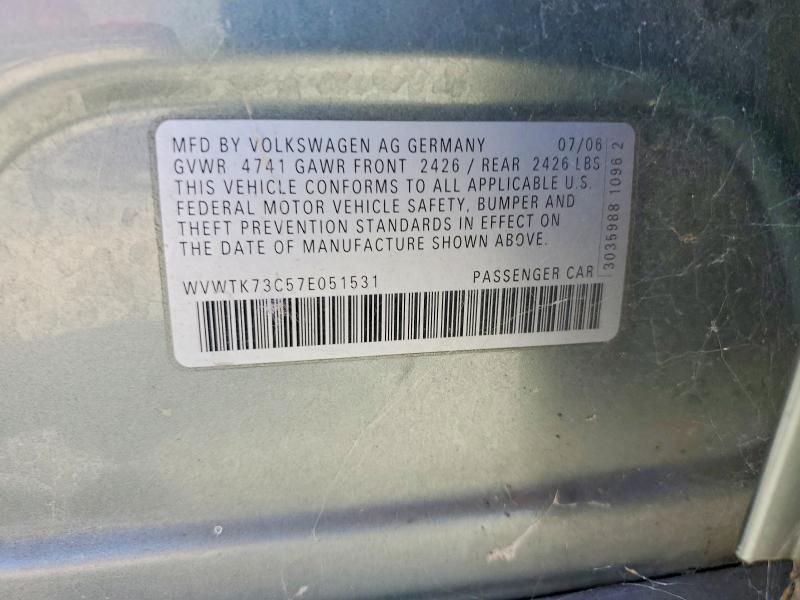 Продаж на аукціоні авто 2007 Volkswagen Passat, vin: WVWTK73C57E051531, номер лоту: 58160796
