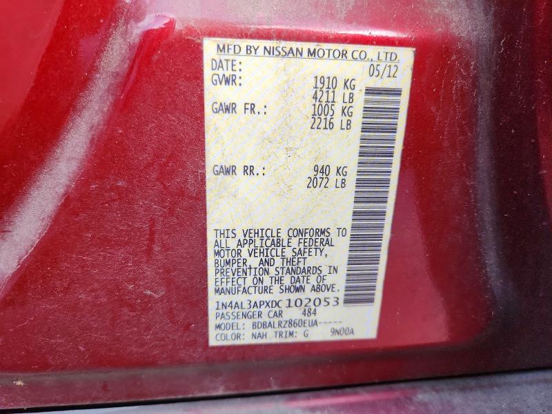 Продаж на аукціоні авто 2013 Nissan Altima, vin: 1N4AL3APXDC102053, номер лоту: 56436936