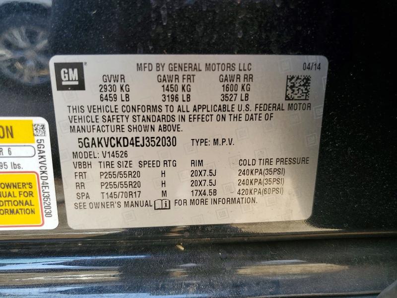 Продажа на аукционе авто 2014 Buick Enclave, vin: 5GAKVCKD4EJ352030, номер лота: 55929416