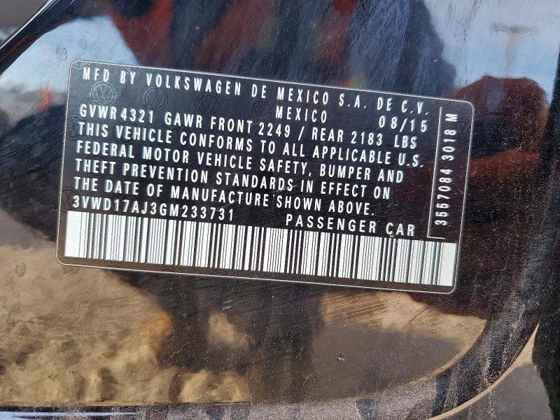 Aukcja sprzedaży 2016 Volkswagen Jetta, vin: 3VWD17AJ3GM233731, numer aukcji: 58211996