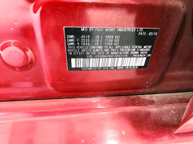 Продаж на аукціоні авто 2015 Subaru Legacy, vin: 4S3BNAJ6XF3052178, номер лоту: 56875896