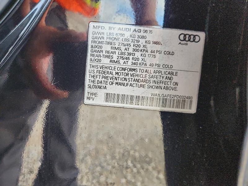 2015 Audi Q7 მანქანა იყიდება აუქციონზე, vin: WA1LGAFE2FD032493, აუქციონის ნომერი: 57747456