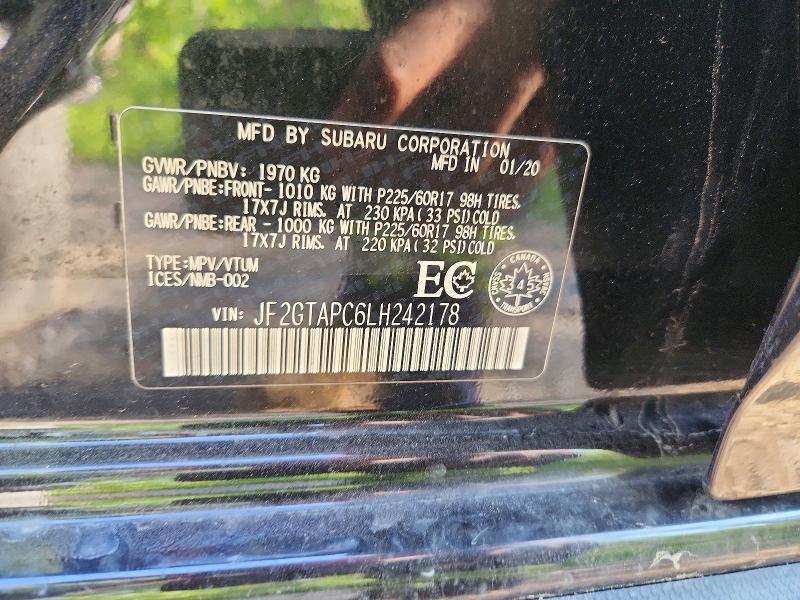 Продажа на аукционе авто 2020 Subaru Crosstrek, vin: JF2GTAPC6LH242178, номер лота: 58451246