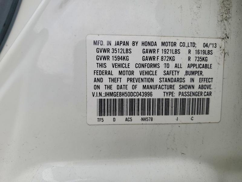 58431026 :رقم المزاد ، JHMGE8H50DC043996 vin ، 2013 Honda Fit مزاد بيع