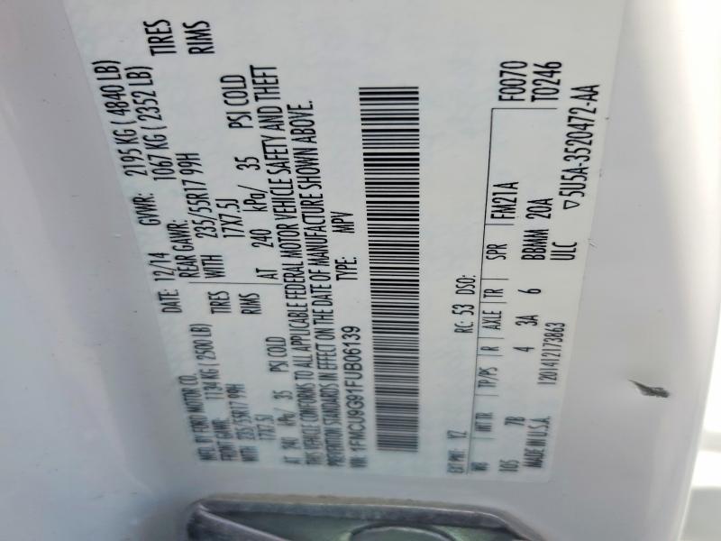 Продаж на аукціоні авто 2015 Ford Escape 4d S, vin: 1FMCU9G91FUB06139, номер лоту: 55379186
