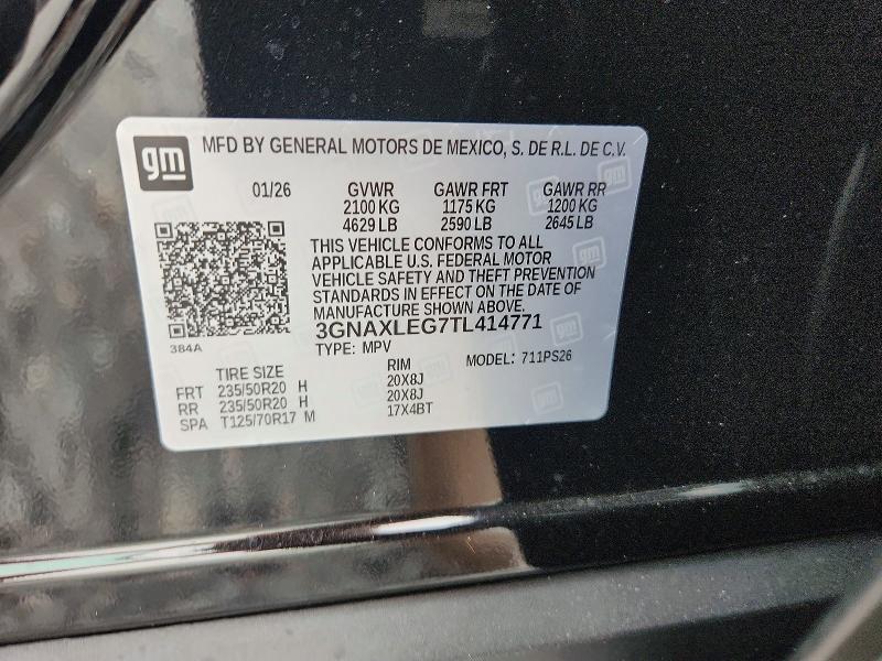 55966376 :رقم المزاد ، 3GNAXLEG7TL414771 vin ، 2026 Chevrolet Equinox مزاد بيع