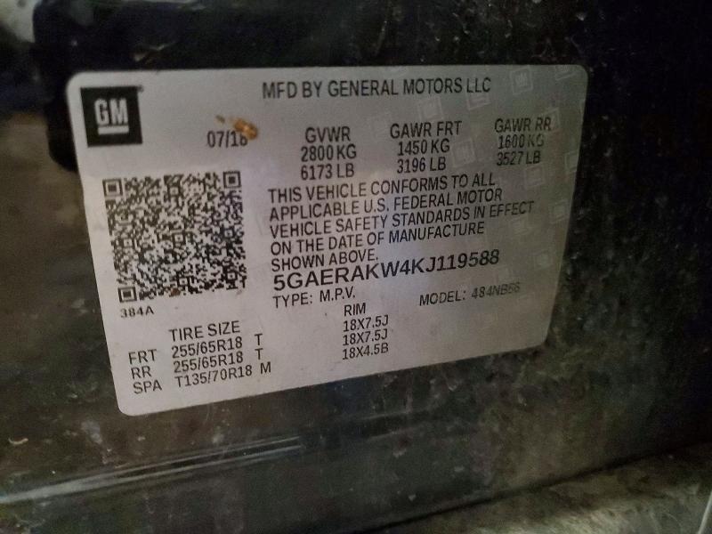 2019 Buick Enclave მანქანა იყიდება აუქციონზე, vin: 5GAERAKW4KJ119588, აუქციონის ნომერი: 58364956
