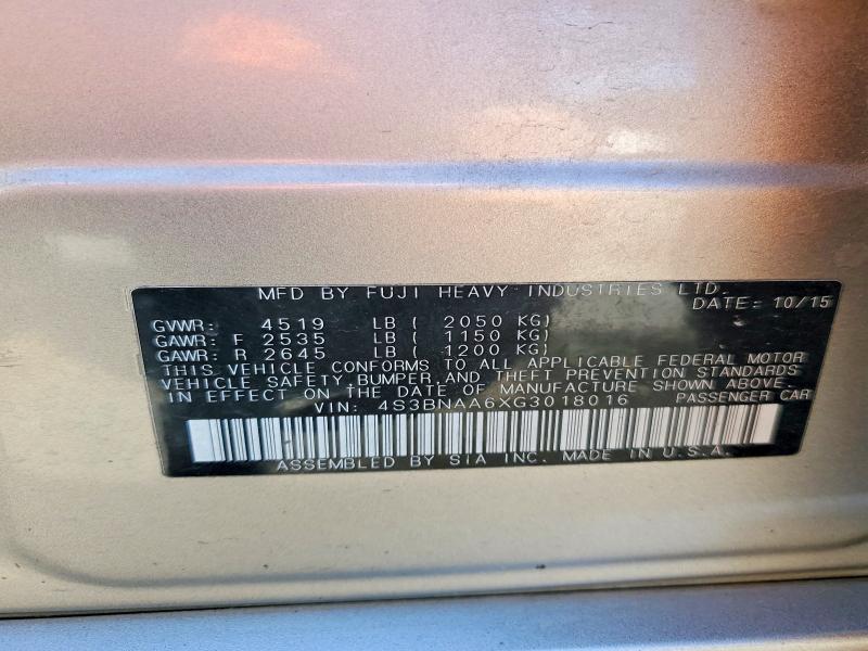 Aukcja sprzedaży 2016 Subaru Legacy, vin: 4S3BNAA6XG3018016, numer aukcji: 57619106