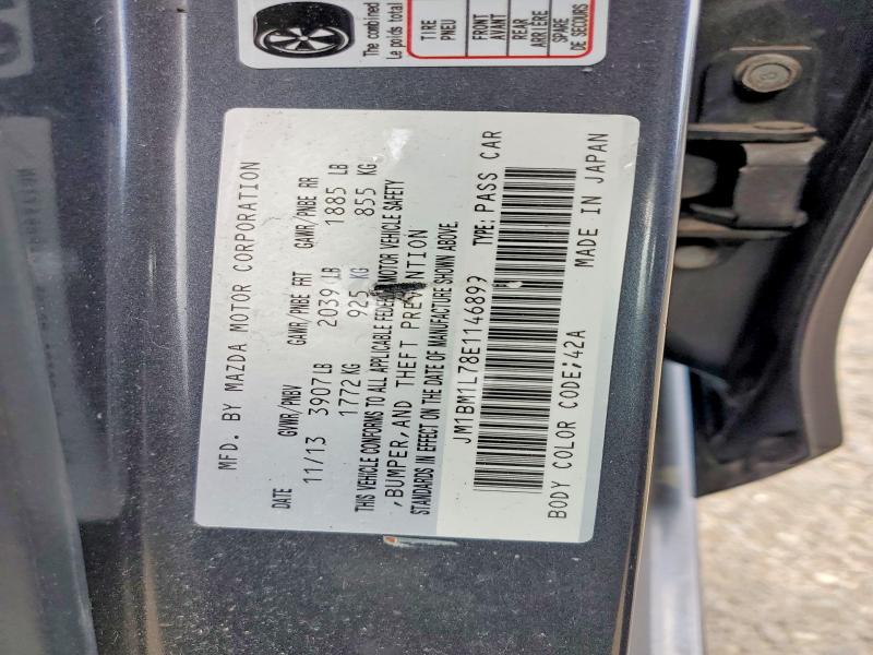 Продажа на аукционе авто 2014 Mazda 3, vin: JM1BM1L78E1146899, номер лота: 58848676