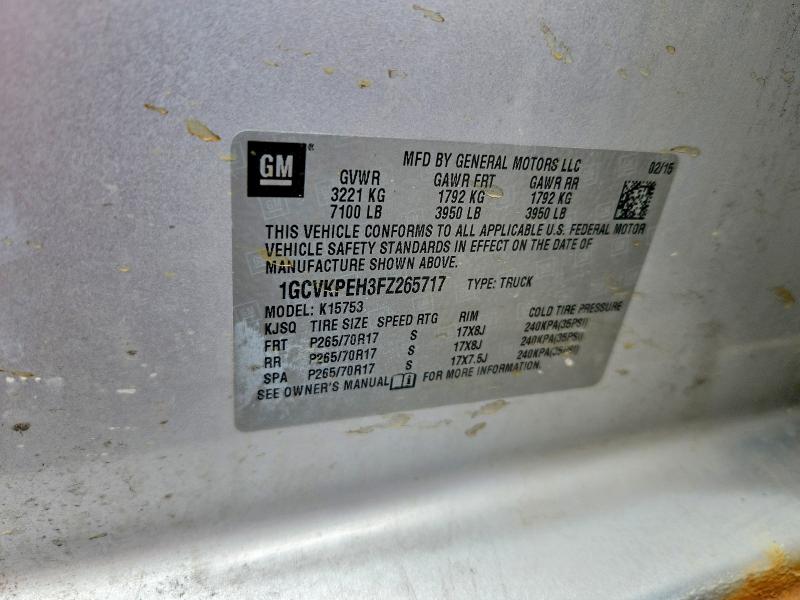 2015 Chevrolet Silverado მანქანა იყიდება აუქციონზე, vin: 1GCVKPEH3FZ265717, აუქციონის ნომერი: 57400606