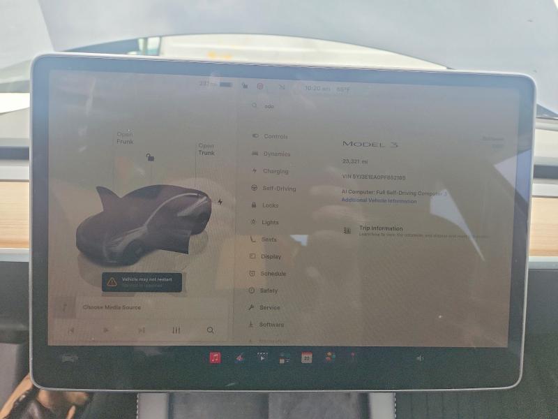 Aukcja sprzedaży 2023 Tesla Model 3, vin: 5YJ3E1EA0PF652165, numer aukcji: 56720436