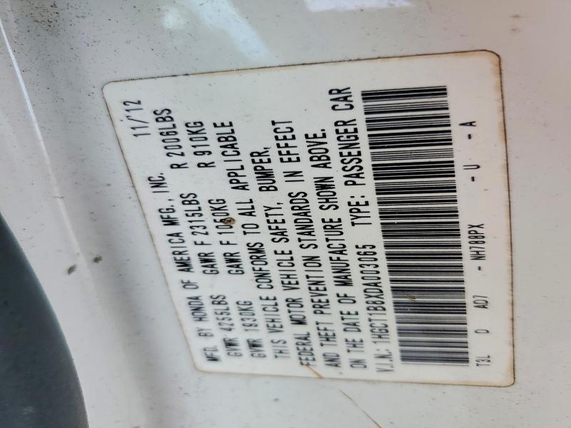 Продажа на аукционе авто 2013 Honda Accord, vin: 1HGCT1B8XDA003065, номер лота: 56313196
