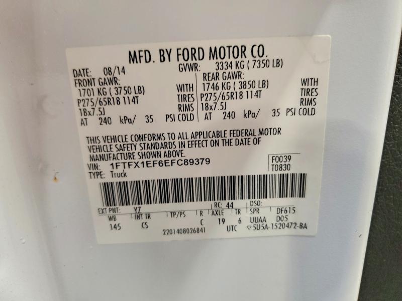 2014 Ford F150 მანქანა იყიდება აუქციონზე, vin: 1FTFX1EF6EFC89379, აუქციონის ნომერი: 59155246