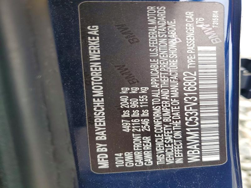 Продаж на аукціоні авто 2015 Bmw X1, vin: WBAVM1C53FV316802, номер лоту: 57467936