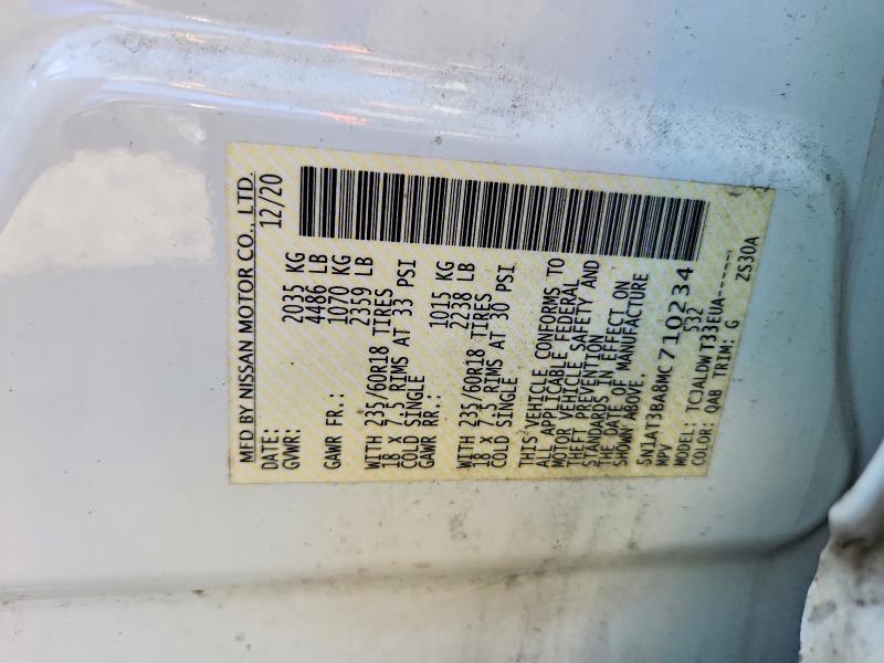 55993276 :رقم المزاد ، 5N1AT3BA8MC710234 vin ، 2021 Nissan Rogue مزاد بيع