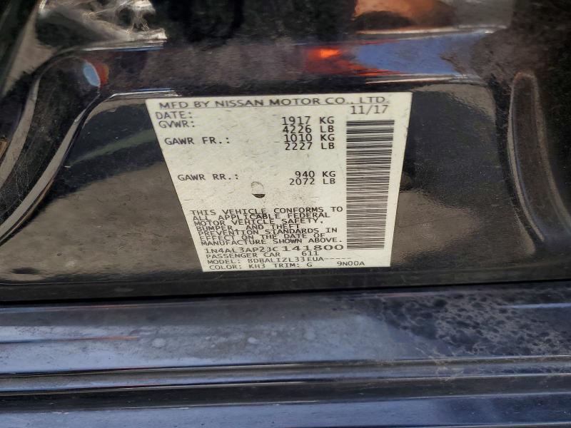 2018 Nissan Altima მანქანა იყიდება აუქციონზე, vin: 1N4AL3AP2JC141800, აუქციონის ნომერი: 56524266