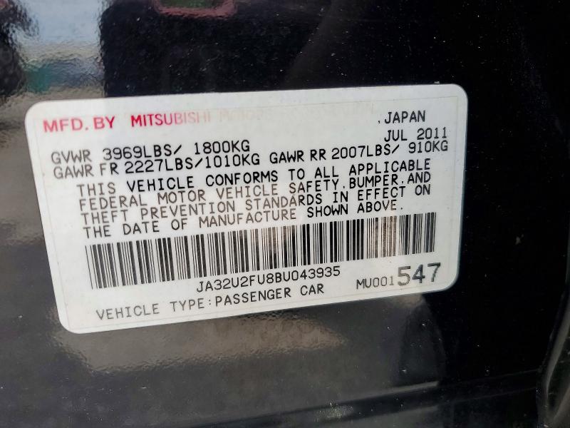 55617116 :رقم المزاد ، JA32U2FU8BU043935 vin ، 2011 Mitsubishi Lancer مزاد بيع