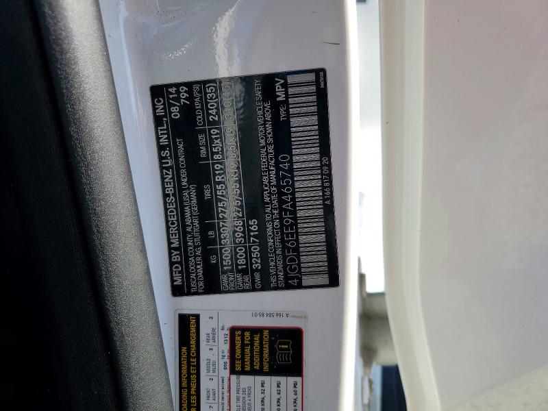 56634026 :رقم المزاد ، 4JGDF6EE9FA465740 vin ، 2015 Mercedes-benz Gl مزاد بيع