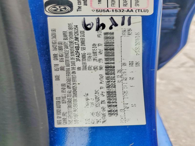 Продажа на аукционе авто 2018 Ford Fiesta, vin: 3FADP4BJ7JM126354, номер лота: 58135786