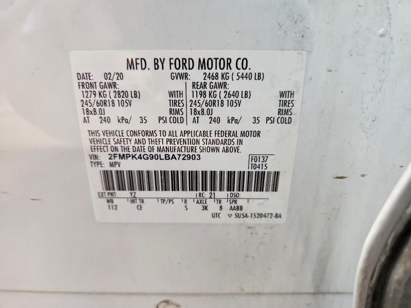 Продажа на аукционе авто 2020 Ford Edge, vin: 2FMPK4G90LBA72903, номер лота: 57306266