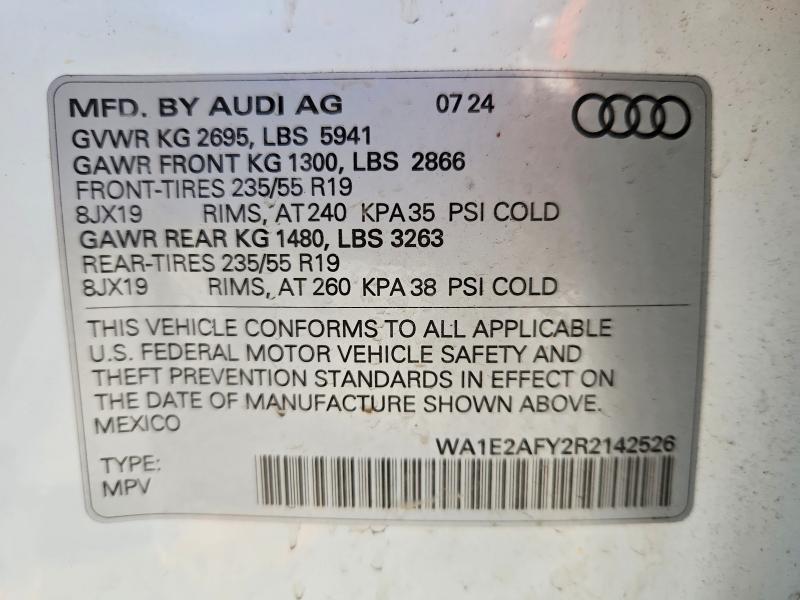Aukcja sprzedaży 2024 Audi Q5 E, vin: WA1E2AFY2R2142526, numer aukcji: 57036266