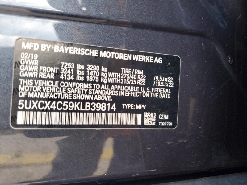 Продаж на аукціоні авто 2019 Bmw X7, vin: 5UXCX4C59KLB39814, номер лоту: 56304256