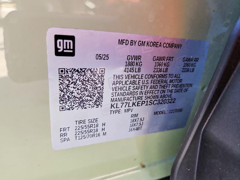Aukcja sprzedaży 2025 Chevrolet Trax, vin: KL77LKEP1SC320322, numer aukcji: 58494006