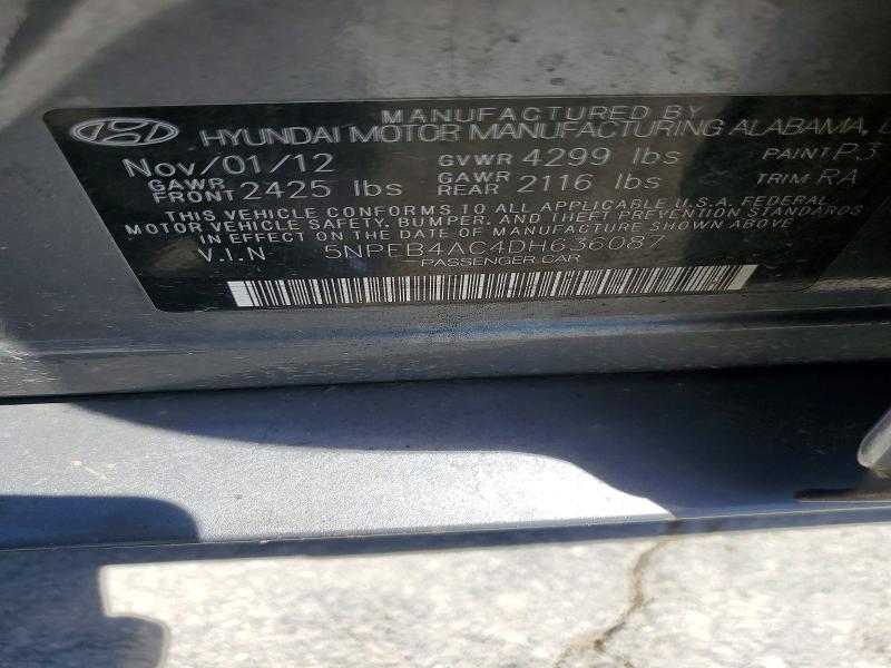 Aukcja sprzedaży 2013 Hyundai Sonata, vin: 5NPEB4AC4DH636087, numer aukcji: 56051676
