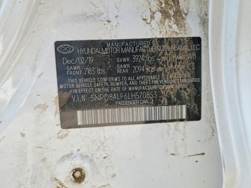 2020 Hyundai Elantra მანქანა იყიდება აუქციონზე, vin: 5NPD84LF6LH570853, აუქციონის ნომერი: 58389496