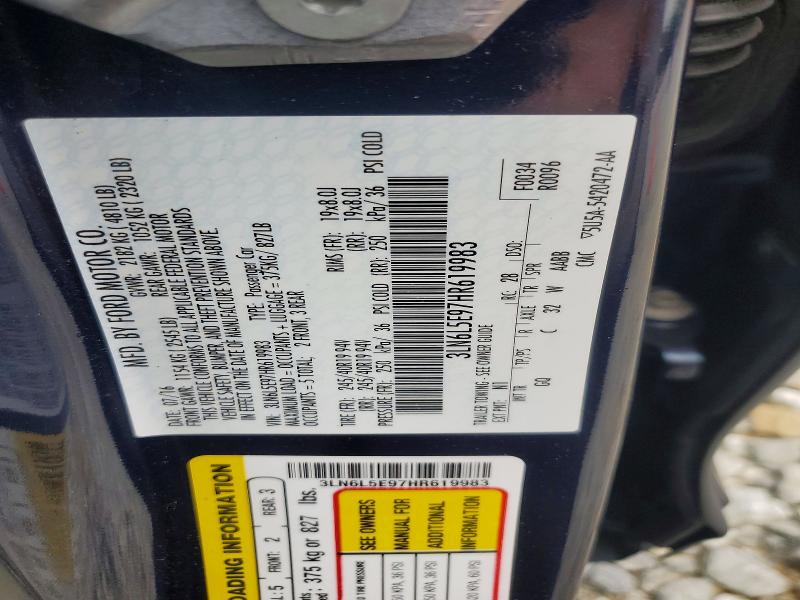 56276756 :رقم المزاد ، 3LN6L5E97HR619983 vin ، 2017 Lincoln Mkz مزاد بيع