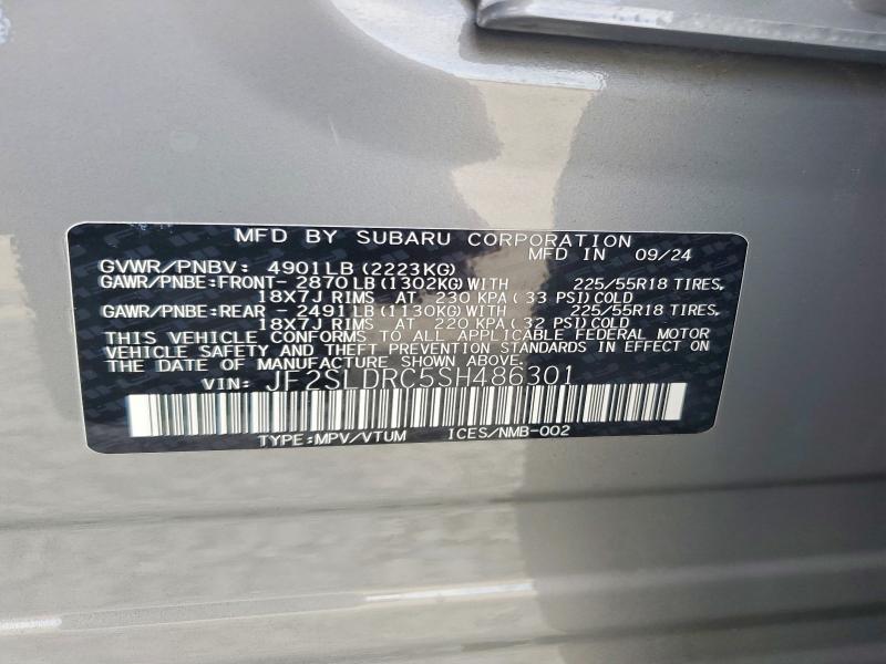 55618116 :رقم المزاد ، JF2SLDRC5SH486301 vin ، 2025 Subaru Forester مزاد بيع