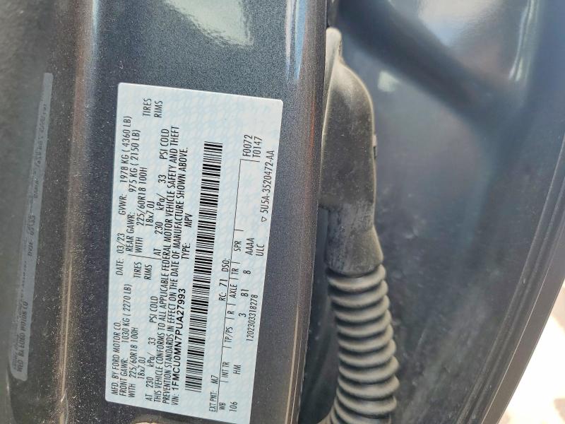 Продаж на аукціоні авто 2023 Ford Escape, vin: 1FMCU0MN7PUA27993, номер лоту: 57745126