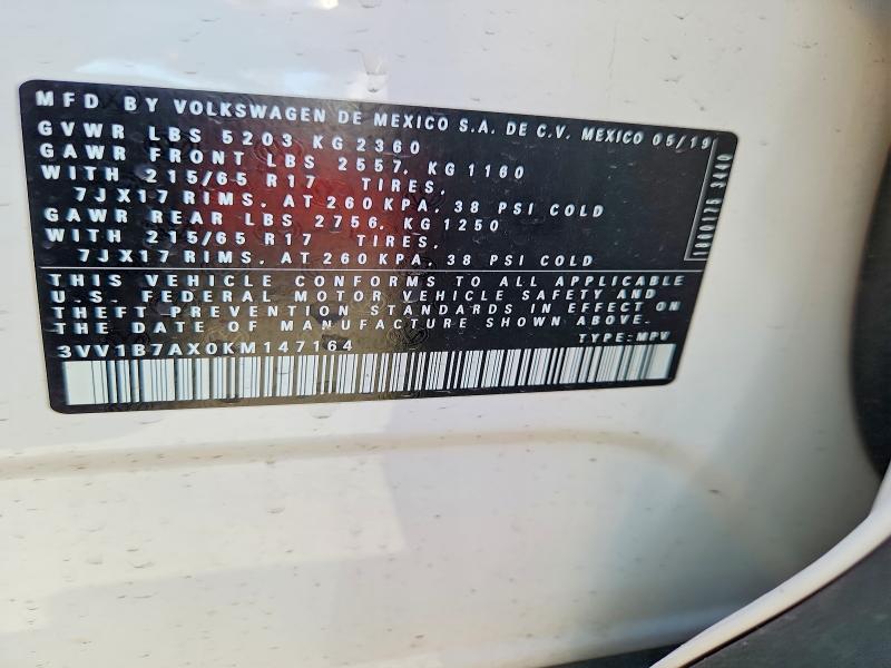 Продажа на аукционе авто 2019 Volkswagen Tiguan, vin: 3VV1B7AX0KM147164, номер лота: 55955706