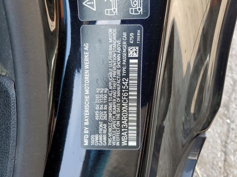 59073696 :رقم المزاد ، WBA13AR0XMCF61542 vin ، 2021 Bmw M440xi مزاد بيع