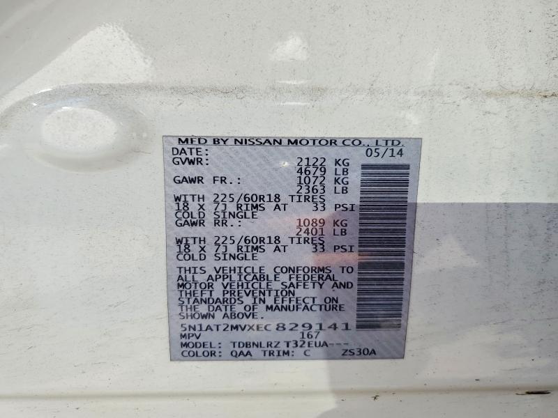Aukcja sprzedaży 2014 Nissan Rogue, vin: 5N1AT2MVXEC829141, numer aukcji: 58307626