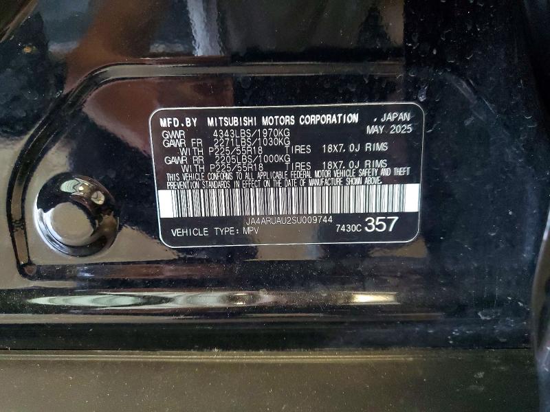 56783886 :رقم المزاد ، JA4ARUAU2SU009744 vin ، 2025 Mitsubishi Outlander Sport مزاد بيع