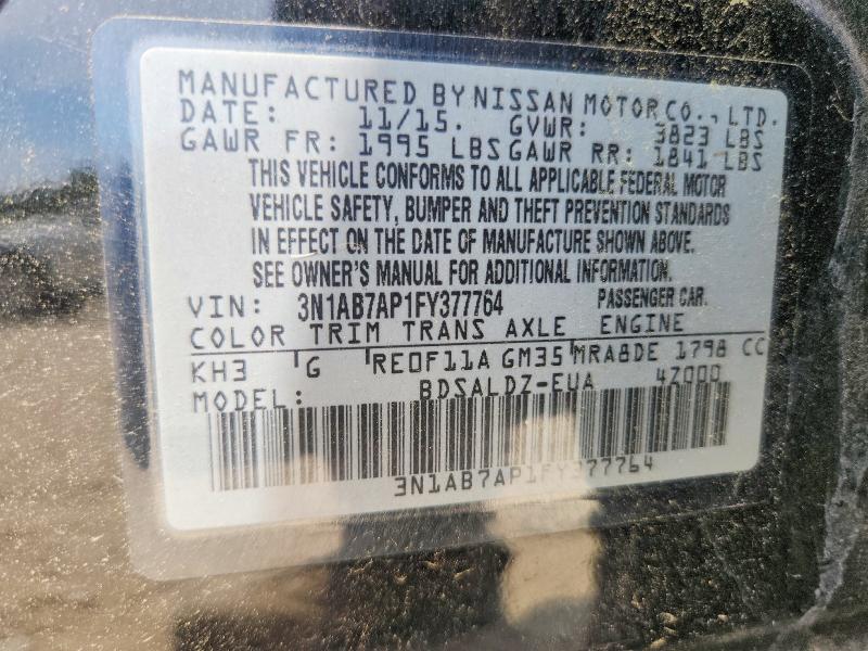 Продажа на аукционе авто 2015 Nissan Sentra, vin: 3N1AB7AP1FY377764, номер лота: 56630886