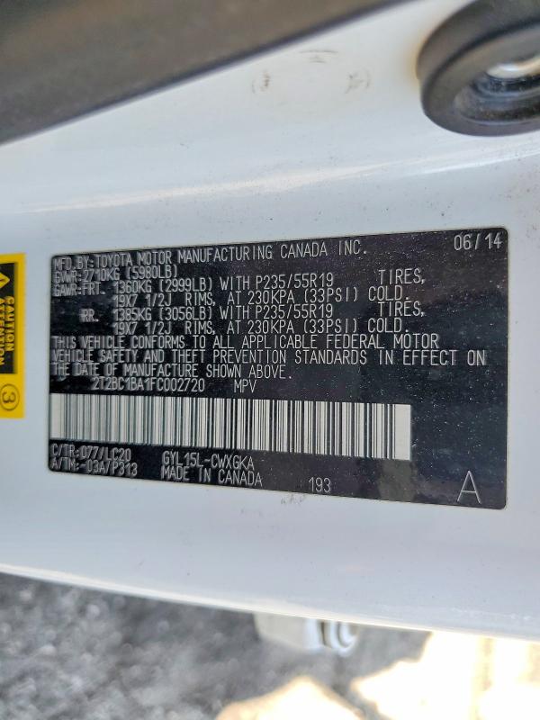 Продажа на аукционе авто 2015 Lexus Rx, vin: 2T2BC1BA1FC002720, номер лота: 58123256