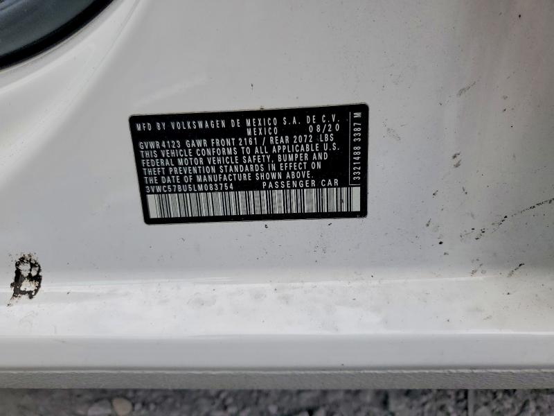 2020 Volkswagen Jetta მანქანა იყიდება აუქციონზე, vin: 3VWC57BU5LM083754, აუქციონის ნომერი: 55836746